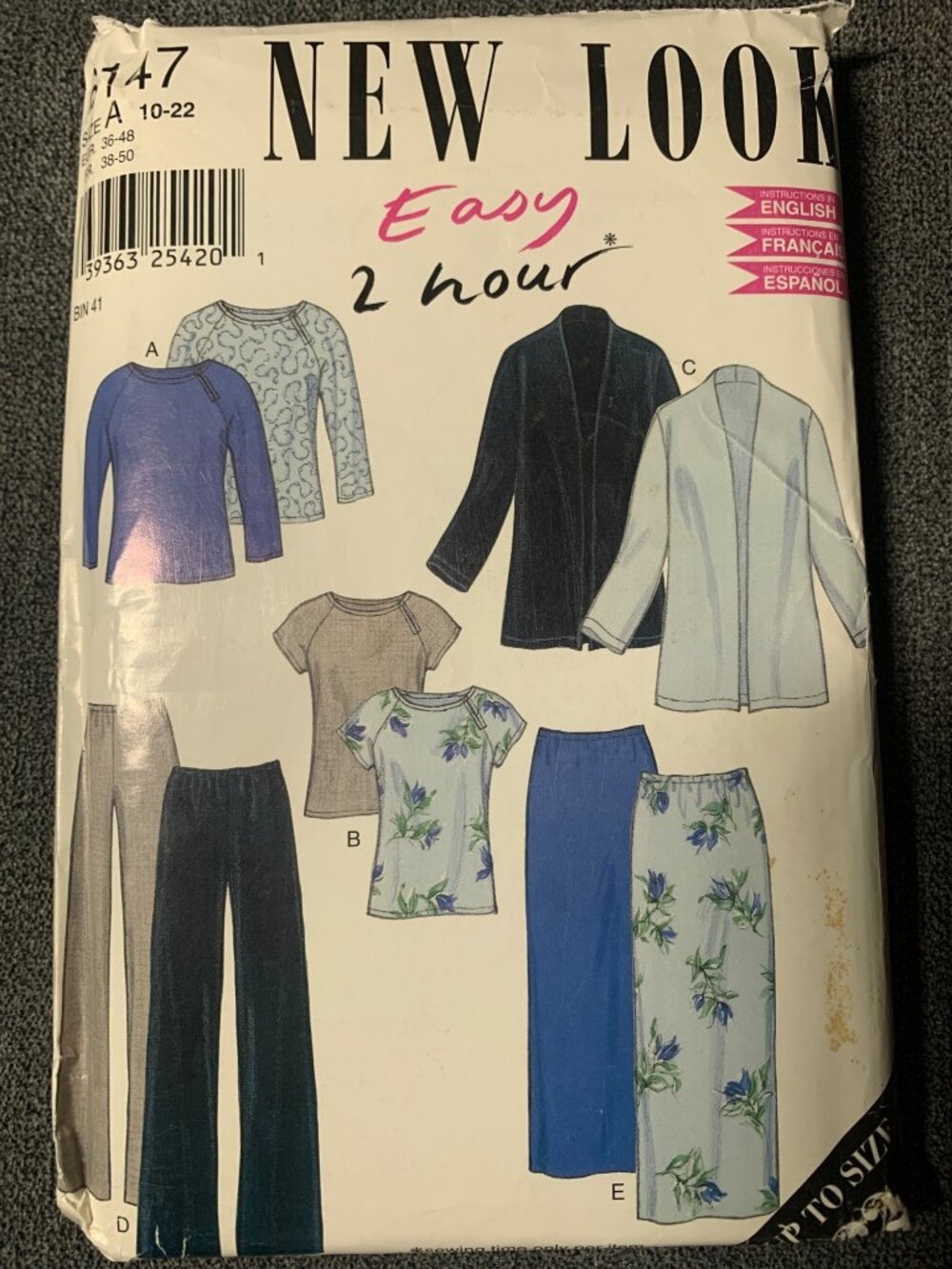 New Look Misses Jacket Top Pants Skirt Sewing Pattern Size 10 12 14 16 18 20 22